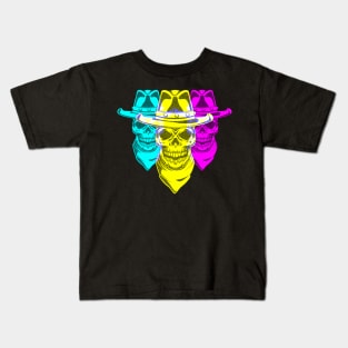 Tri-Portrait Skull -DS17 Kids T-Shirt